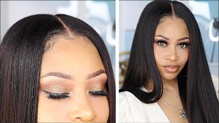 TRULY BEGINNER 5MIN LACE WIG INSTALL no glue [upl. by Ahsercel186]