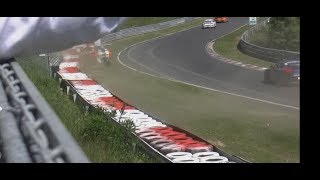 Porsche GT3 Crash Flugplatz Nordschleife 17 05 2014 VLN Race und Highlights Almost Crashes [upl. by Auqemahs656]