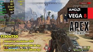 Ryzen 5 2500U  Vega 8  Apex Legends  720p  Adaptive Resolution Tested [upl. by Fidelity]