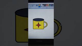 Cup drawing in ms paint  Tea cup drawing☕ drawing viralvideo youtubeshorts [upl. by Anelrahc340]