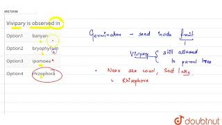 Vivipary is observed in [upl. by Akihsat]