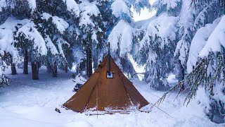 Full Winter Camping amp Hiking in Wilderness  Video Compilation [upl. by Enitsenre]