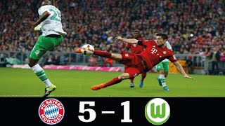 Bayern Munich 5  1 Wolfsburg Bundesliga 2015●R Lewandowski’s 5 Goals in 9 minutes●Classic Match [upl. by Ruon549]