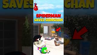 SPIDERMAN SAVES SHINCHAN LIFE gta5 shinchaningta5 shorts [upl. by Ahsilram]