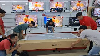 Unboxing TV TCL 98 Inch Google TV TCL98P745 [upl. by Lledualc]