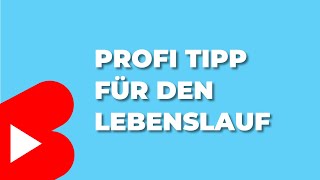 ProfiTipp für den Lebenslauf 💡 [upl. by Nosduj]