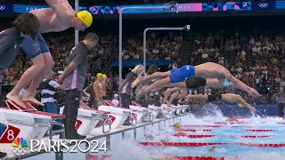 Australia Team USA go toetotoe in mens 4x100m freestyle relay heat  Paris Olympics  NBC Sports [upl. by Feldstein365]