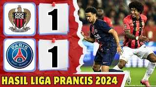 OGC Nice vs PSG Hasil Pertandingan Liga Prancis Tadi Malam Klasemen Liga Prancis 2024 Terbaru [upl. by Graig]