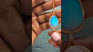 Opalite Pendant Design wirewrap copperjewelry wirewrapping handmade [upl. by Elleuqar]