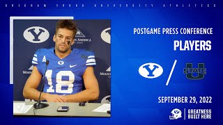 BYU Football  Post Game Press Conference  Utah State  Players [upl. by Cece986]