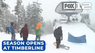 Timberline Lodge welcomes crowds for partial opening week [upl. by Pellegrini25]