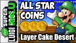 All Star Coins in Layer Cake Desert  New Super Luigi U 100 Guide Wii U Gameplay Guide [upl. by Tsan33]