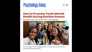 Psychology Today Shares How to Promote Youth Mental Health During Election Season [upl. by Ahsinam]