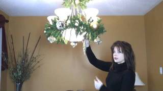 Video How To Decorate A Chandelier  Light Fixture For Christmas Part 2 [upl. by Eedyah]