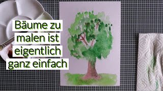 Einen Baum aquarellieren Einfach [upl. by Photima]