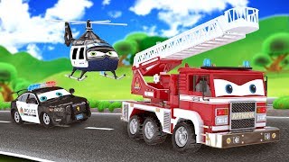 appMink Fire Truck  Police Cars Police Helicopter  go Kart  School bus  Number Learning for kids [upl. by Arehc510]