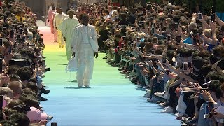 Louis Vuitton Mens Show SpringSummer 2019 with interviews [upl. by Joete832]