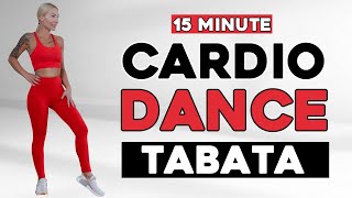 15 Min TABATA DANCE CARDIO Workout Aerobics For Weight Loss Knee Friendly No Jumping [upl. by Einaeg539]