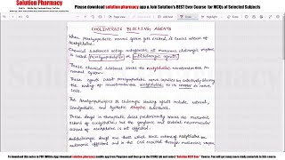 Class 40 Cholinergic Blocking Agents in Medicinal Chemistry  Medicinal Chemistry 01  BPharmacy [upl. by Asehr]