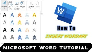 How to Insert WordArt in Microsoft Word 2016 Tutorial  Shapes Tool [upl. by Aisac]