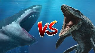 Megalodon vs Mosasaur  Who Is the True King of the Oceans [upl. by Bear650]