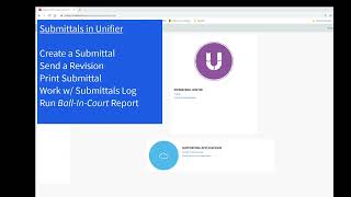 Submittals in Unifier  Contractor [upl. by Nedyrb]