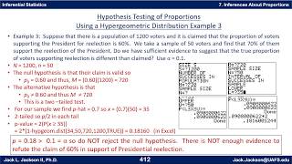 Statistics 472 Test of Proportions using a Hypergeometric Distribution [upl. by Somisareg224]