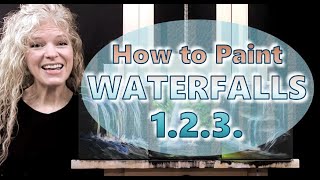 HOW TO PAINT WATERFALLS  3 Easy Ways How to Draw and Paint Waterfalls with AcrylicsBeginner Class [upl. by Wavell393]