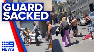 Coles security guard sacked over ugly confrontation in Melbourne  9 News Australia [upl. by Meilen]