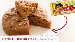 Best ParleG Biscuit Cooker Cake Recipe  Easy Cheap Simple cake eggless biscuit cake in cooker [upl. by Ahsena]