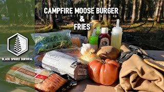 Campfire Moose Burger amp Fries [upl. by Blandina]