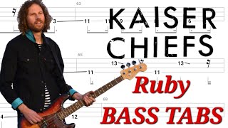 Kaiser Chiefs  Ruby  Play Along BASS TABS  Tutorial  Lesson [upl. by Quartana]