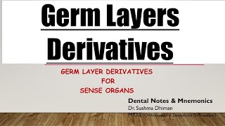 Embryonic DevelopmentSense Organs Germ layers derivatives [upl. by Benjy961]