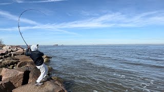 My Favorite Bank fishing spot on Galveston Island [upl. by Annayek]