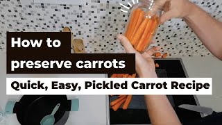 How to Preserve Carrots  Quick Easy Pickled Carrot Recipe [upl. by Nivlak]