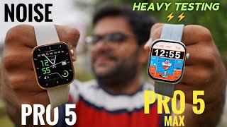 Noise ColorFit Pro 5 amp Pro 5 MAX Smartwatch with SOS Call Feature ⚡⚡ Heavy Testing ⚡⚡ [upl. by Eniamrehc]