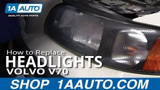 How To Replace Headlights 0104 Volvo V70 [upl. by Ydnil355]