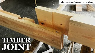 Japanese woodworking  Making a Timber Joint by Hand [upl. by Peacock]