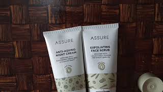 vestige Assure Anti Ageing Night cream and assure exfoliating face scrub review in telugu [upl. by Llevra]