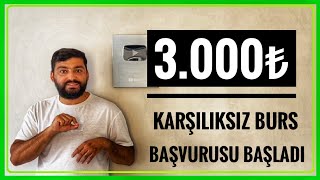 3000₺ KARŞILIKSIZ BURS BİR ADIM VAR VAKFI BURS BAŞVURUSU BAŞLADI BURS VEREN KURUMLAR [upl. by Odarnoc416]