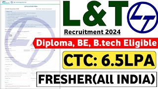 LampT New Vacancy OUT 🔥  Freshers  CTC 65LPA  LampT Jobs 2024  LampT hiring 2024  Latest Jobs 😍 [upl. by Releehw758]