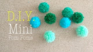 How to Make Mini Yarn Pom Poms Easy DIY [upl. by Hasin]