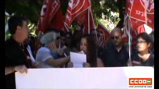 Video de CCOO Cádiz de la concentración  pitada contra los recortes de la Junta [upl. by Joerg]