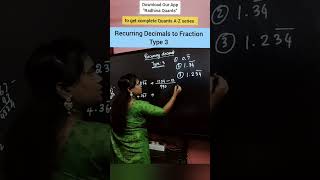 RECURRING DECIMALS TO FRACTION  TYPE 3 mathstricks mathshorts banking railways [upl. by Revorg]