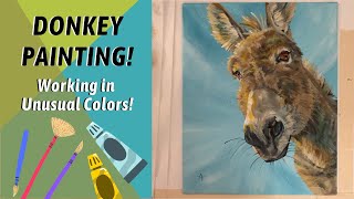 FULL TIME LAPSE Donkey Painting Traceable Available By Annie Troe [upl. by Cheke]