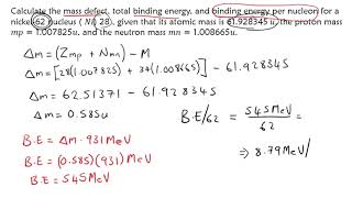 Find Mass DEFECT and BINDING Energy [upl. by Darrin]