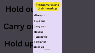 phrasal verbs and their meanings english verbs  phrasal [upl. by Lee175]