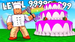 I Built The BIGGEST CAKE In ROBLOX CAKE TYCOON MAX LEVEL CAKE [upl. by Doscher552]