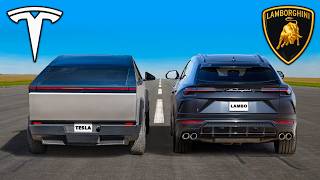 Tesla Cybertruck v Lamborghini Urus DRAG RACE [upl. by Venita819]