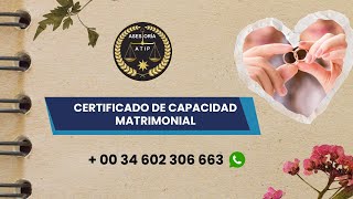 CERTIFICADO DE CAPACIDAD MATRIMONIAL [upl. by Sokul677]